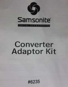 Samsonite Converter/adaptor Plug Kit with Pouch  
