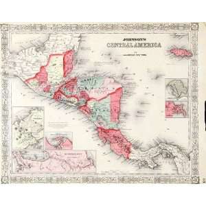 Antique Map of South America Central America, 1855