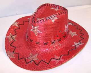 SEQUIN RED STAR COWBOY HAT supply western dance hats  