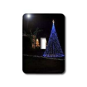 Florene Christmas   Blue Xmas Display   Light Switch Covers   single 