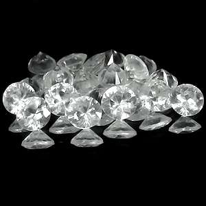 20 PIECES ROUND DIAMOND CUT WHITE ZIRCON 7.04 CT  