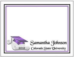  Cap Scroll Diploma Thank You Personalized Note Cards Style B  