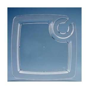  PartyBasics Clear PartyPal Plastic Plates w Cup Holder RPI 