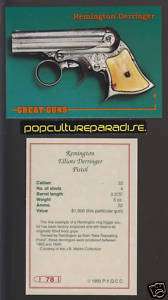 REMINGTON ELLIOTS DERRINGER PISTOL .32 1863 88 GUN CARD  