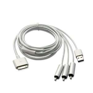  RCA Output Composite Cable with USB Port for iPhone 4 