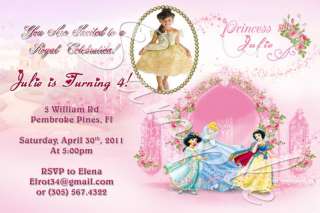 Disney Princess Custom Birthday Invitation w/envelopes!  