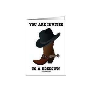  Happy Birthday Cowboy (Black Hat Boot With Larkspur) Card 