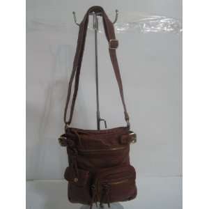    Faux Leather Cross Body Messenger Bag Handbag Brown Beauty
