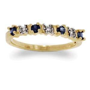  Two Tone Genuine Sapphire & Diamond Accent Ring Jewelry