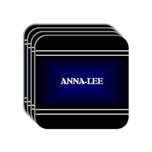 Personal Name Gift   ANNA LEE Set of 4 Mini Mousepad Coasters (black 