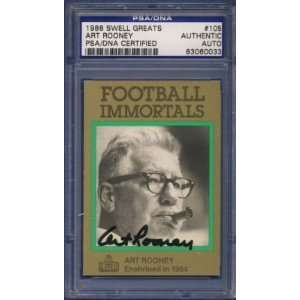  1988 Swell Greats Art Rooney #105 Signed Card PSA/DNA 