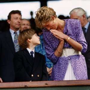  Princess Diana and Prince William at the Wimbledon Ladies 