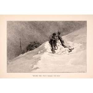  1892 Wood Engraving Climb Mountain Expedition Edward Whymper 