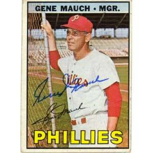 Gene Mauch Philadelphia Phillies #248 1967 Topps Autographed Baseball 