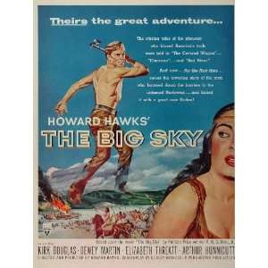 1952 Movie Ad Big Sky Howard Hawks Kirk Douglas Film   Original Print 