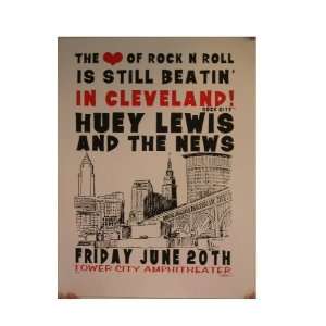 Huey Lewis Silkscreen Poster Cleveland And The News &