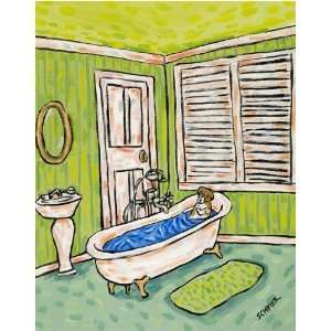 Jack Russell Taking A Bath by Jay Schmetz. size 23 inches width by 28 