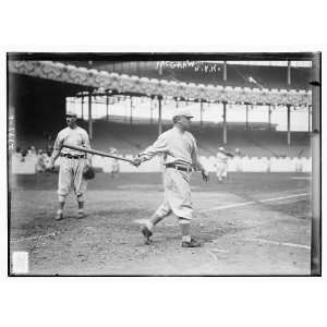 John McGraw,New York NL,with bat at Polo Grounds,NY (baseball)