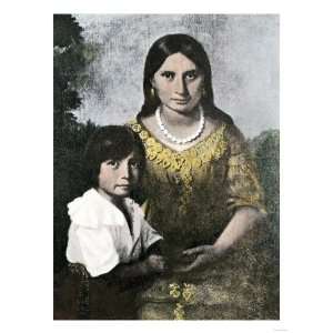  Pocahontas, Indian Wife of John Rolfe, with their Son 