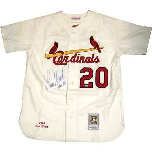 Lou Brock Autographed Jersey   Authentic 1964 Cardinals Home Jersey