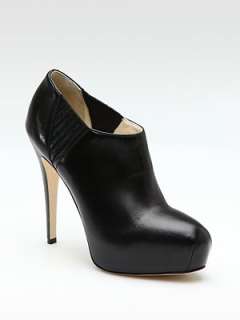 Brian Atwood   Leather Platform Ankle Boots    