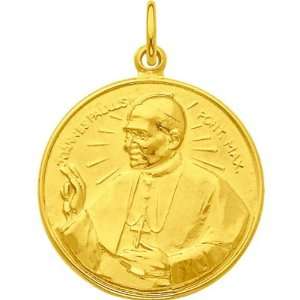    Sterling Silver Gold Plated Pope John Paul II Medal Jewelry