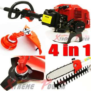 X1064 7 Long Reach 4 in 1 Gas Chainsaw Trimmer Pole Saw Grass Tree 