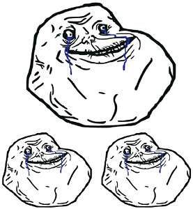 Forever Alone rage face meme 4chan set of 3 decals  