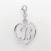 Individuality Beads Sterling Silver Heart Initial Charm