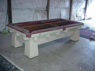 antique 1929 Saunier Wilhelm 9 ft slate pool table  