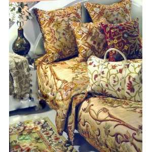  Crewel Pillow King Shams Art Nouveau Troy Silk Organza 