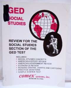 GED REVIEW FOR SOCIAL STUDIES SECTION EXAM TEST PREP BOOK COMEX STUDY 