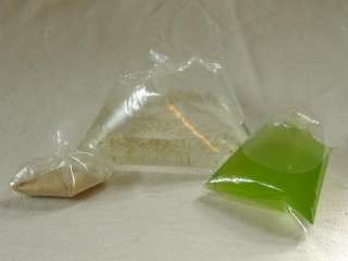   packet of LIVE yeast, and a bag of LIVE green water microalgae