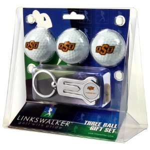 Oklahoma State Cowboys 3 Golf Ball Gift Pack w/ Keychain Divot Tool