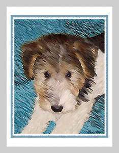 Wire Fox Terrier Puppy Dog Blank Note Greeting Cards  