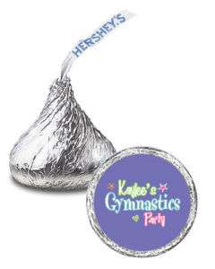 108 GYMNASTICS Birthday Party Candy KISSES LABELS  