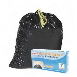   33 Galon Drawstring Black Large Garbage Trash Bags 