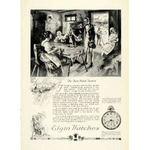 1921 Ad Elgin Watch Jewelry Father Time Corsican Clock 