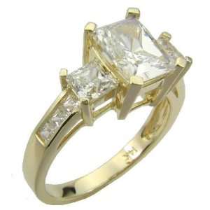    Ziamond Cubic Zirconia Winston Emerald Cut & Princess Ring Jewelry