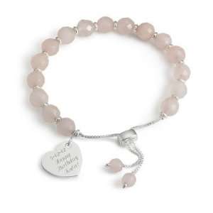    Personalized Rose Quartz Gemstone Facet Bracelet Gift Jewelry