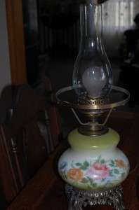   Victorian type GWTW Lamp Hurricane Vintage Lamp With Flowers  