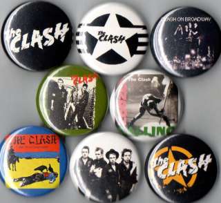The Clash 8 pins buttons badges london calling punk new  