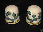 Tequila Salt AND Pepper Shakers Hand Painted Cactus M