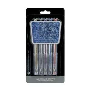 American Crafts Ultimate Glitter Gel Pen 5/Pkg Set #1 Gold/Silver 