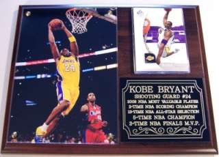 Kobe Bryant #24 Los Angeles Lakers 5 Time NBA Champion MVP Photo Card 