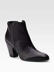    Pebbled Leather Ankle Boots  