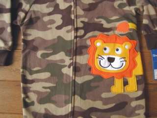 Toddler Boys Pajamas Footed Lion Sleeper Brown Size 12 months 4T 