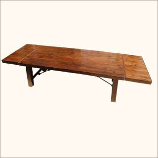   Wood Rustic 2 Extension Dining Dinette Room Table Furniture  