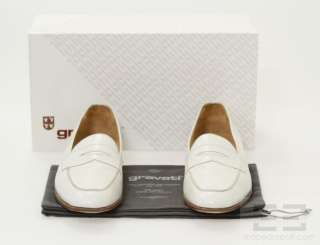 Gravati  White Leather Penny Loafers Size 10.5 M  