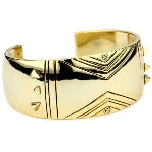  House of Harlow 1960 Etched Spike Gold Cuff Bracelet 